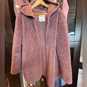 PINK VS Plush Mauve Opened Up Teddy Jacket